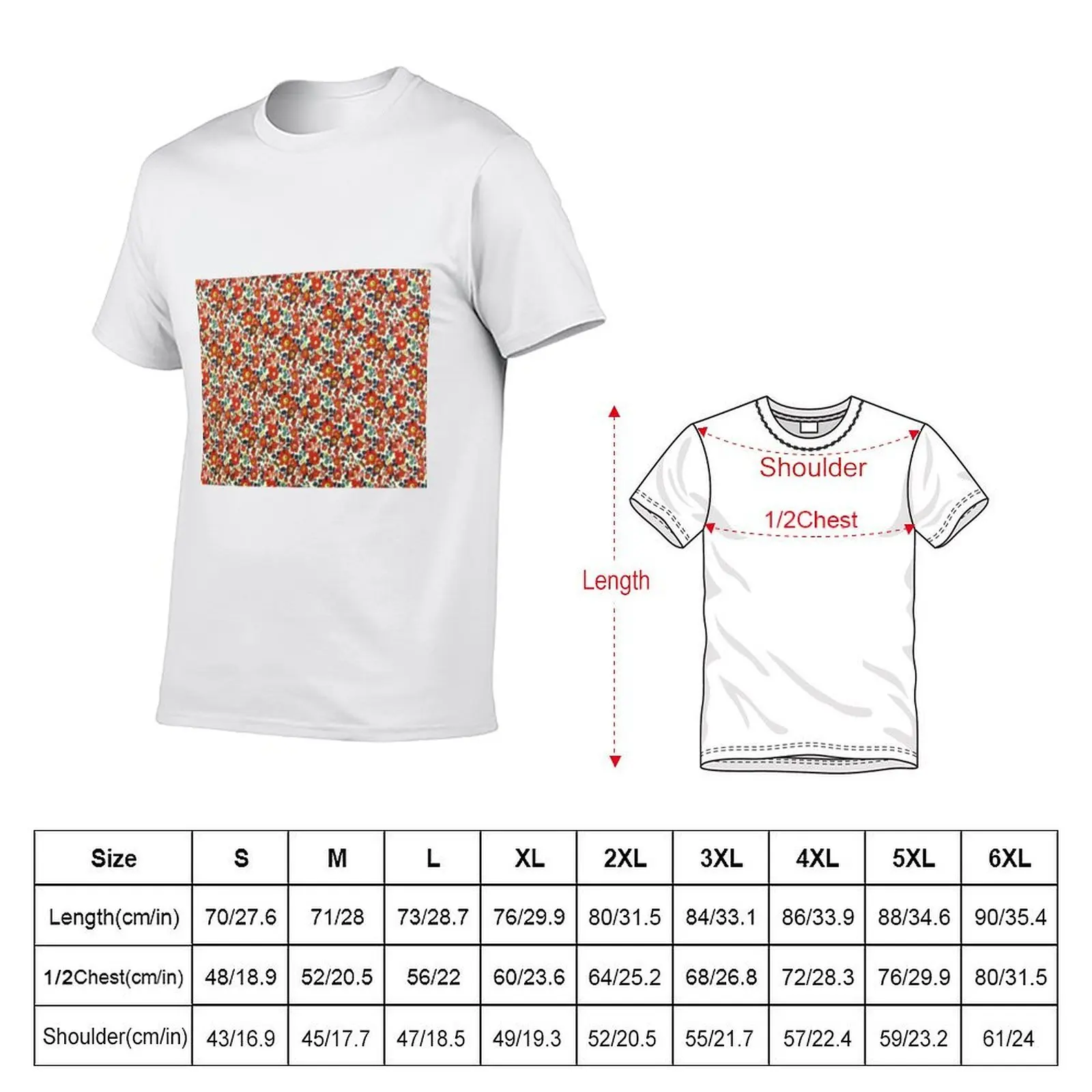 Liberty Print Pattern T-Shirt printed t shirts for man man t shirt heavy cotton T-Shirt