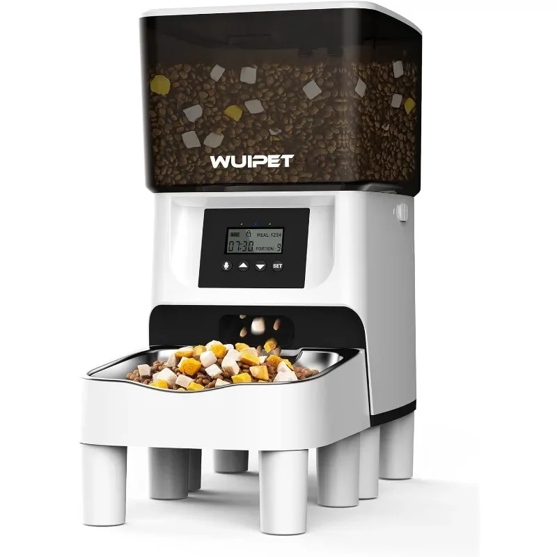 

Elevated Automatic Cat Feeders - 17 Cups Auto Pet Dry Food Dispenser for Cats and Dogs