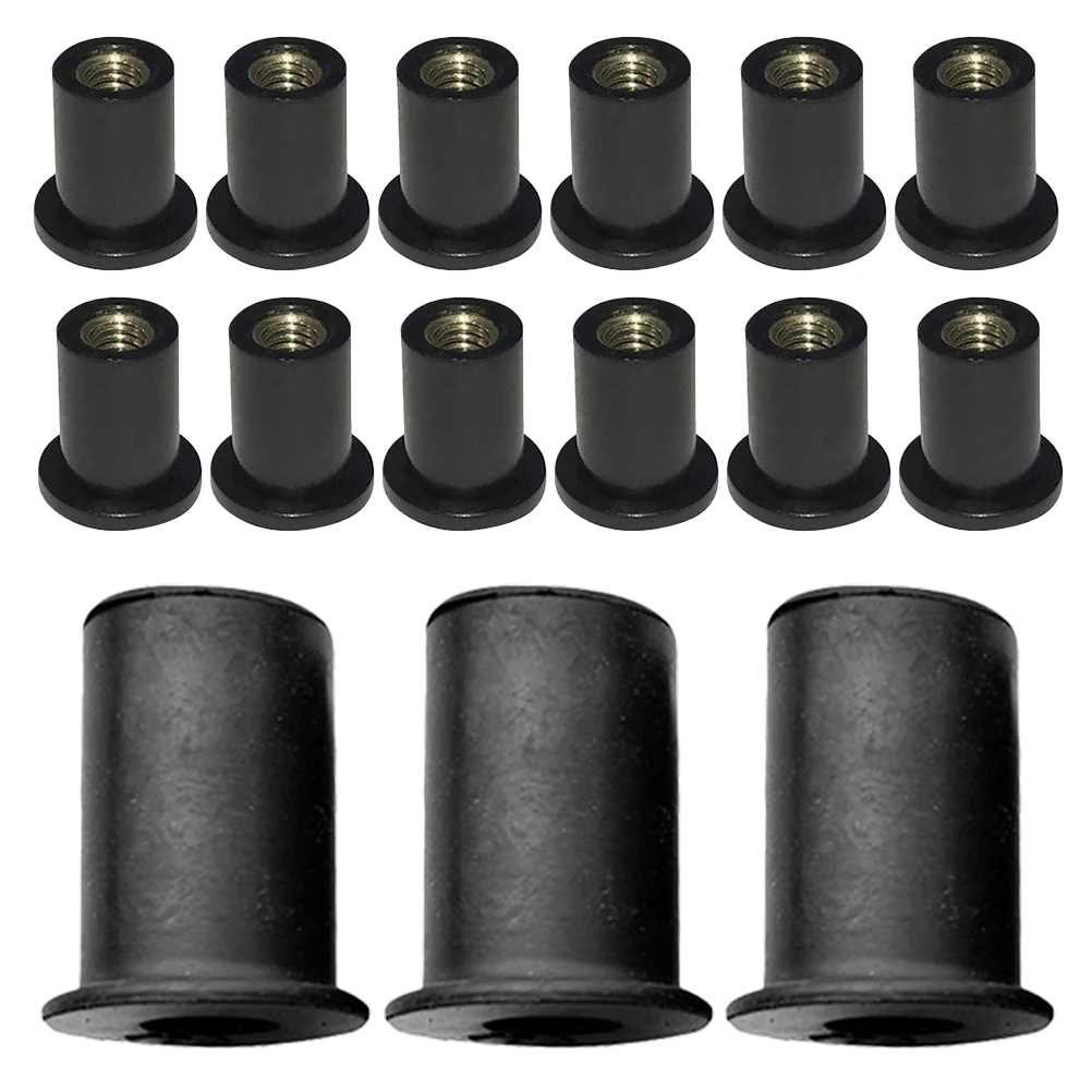 

20Pcs Rubber Well Nuts Universal 5mm Motorcycle Windshield Secure Fastener Fairing Mount Bolts Windscreen Screws Vibration