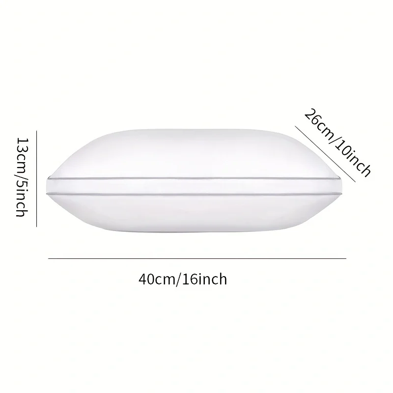 Inserti per cuscini in fibra stile hotel: supporto per il collo ultra morbido, custodie bianche in rilievo e tubazioni grigie, per hotel/dormitori/casa