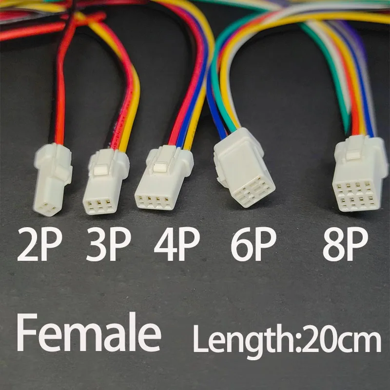 Waterproof 6P Car Connector Male Female Pair 20cm Wiring Harness Terminal Compatible With JST Jwpf Series 2/3/4/6/8pin Optional