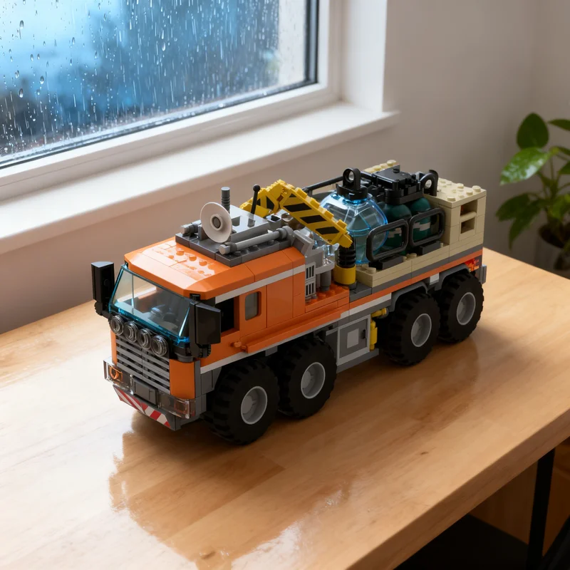 388ピース-moc-カーゴトラック-シティアークティックモデル-ビルディングブロック-クリエイティブdiyギフト-ディスプレイ装飾-組み立てプレミアム-大人子供向け-デスク-ホームデコレーション