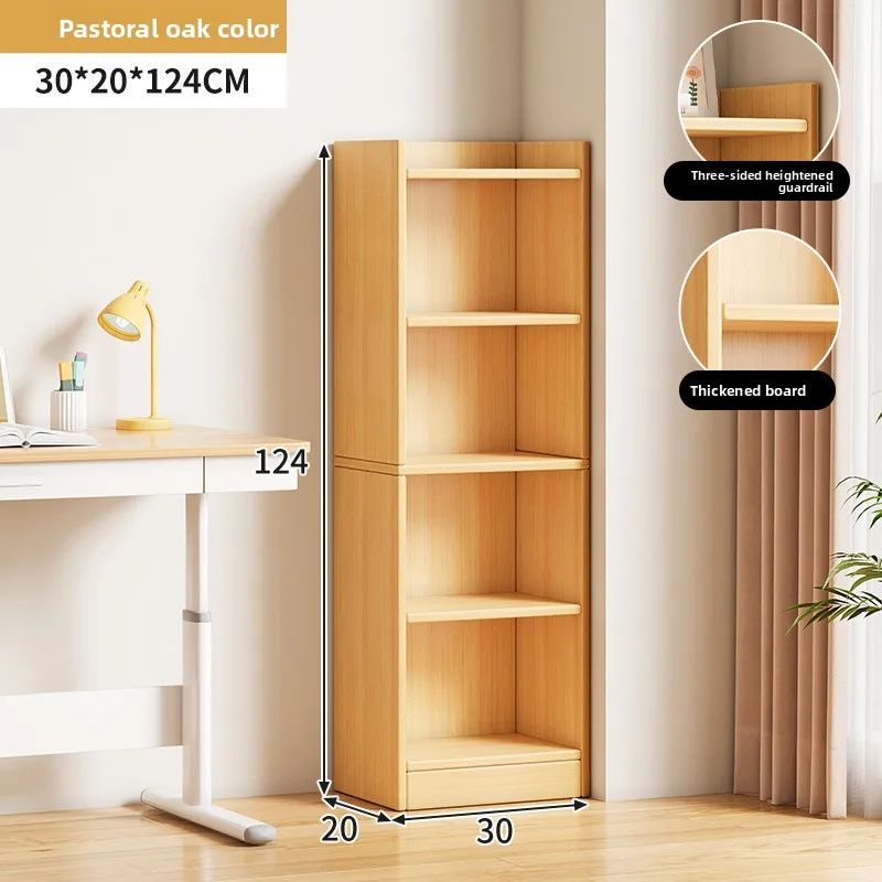 

Устойчивая вертикальная книжная полка, многоярусный шкаф для хранения, шкаф для хранения вещей, комбинируемый шкаф без дверей для гостиной.