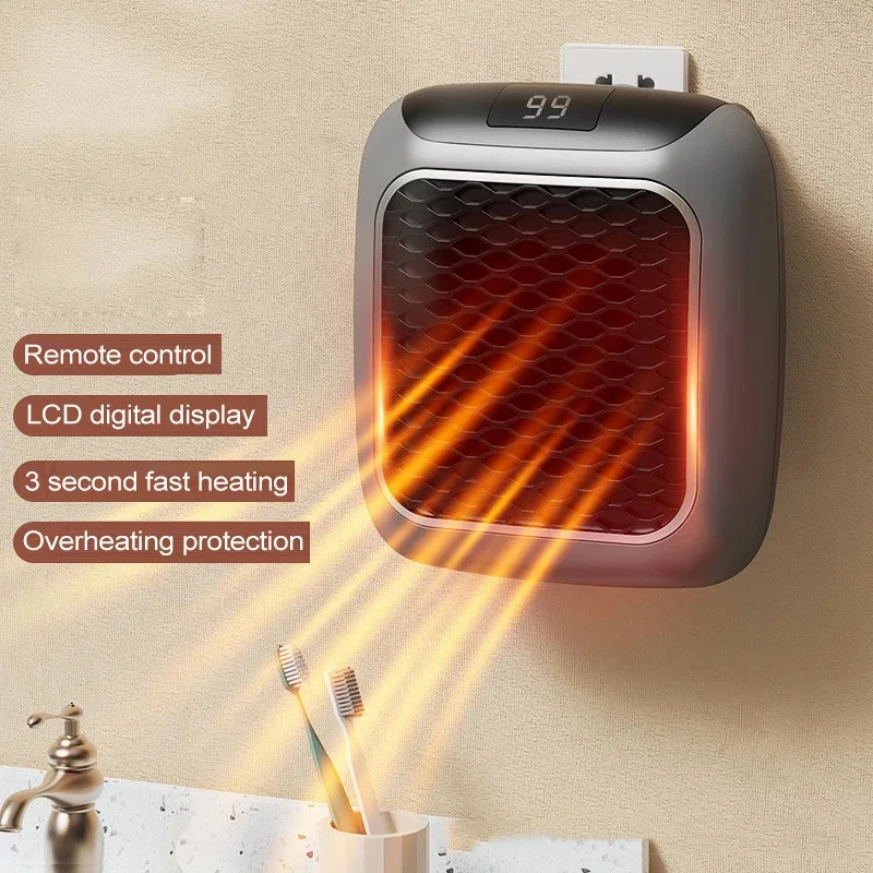 Electric Heater Mini Fan Heater 100V/240V Remote Control Warmer Desktop Household Wall Heater Stove Radiator Warmer Machine