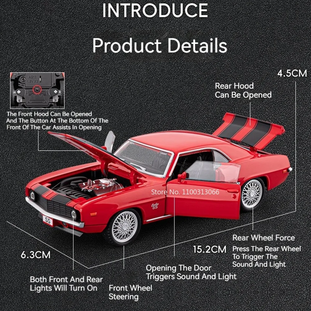 1:32 Rolls Royce Silver Spur ‌   Camaro SS Modelos Brinquedos Carros Liga Diecast Roda Puxar Veículo Em Miniatura Enfeites de Mesa de Escritório