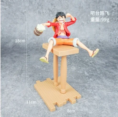 Anime One Piece Luffy Ace Nami Hancock Figure Bar position Sitting posture Action Figure PVC Model Doll Collection Toy Gift Kids