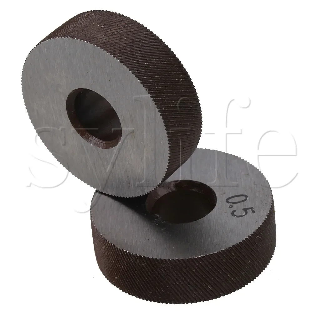 

2PCS HSS Diagonal Knurling Wheel 0.5mm Pitch Coarse Linear Pattern for Metalworking
