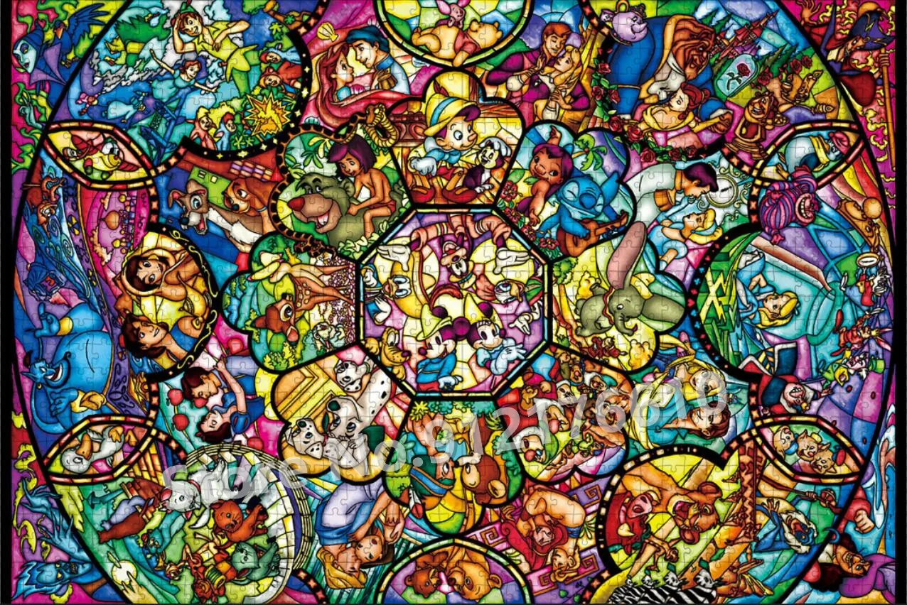 Disney Dream Wonderland Puzzles Cartoon Disney Character 1000 Pieces Diy Large Puzzle Game Large Adult Jigsaw Kids Toys Gifts