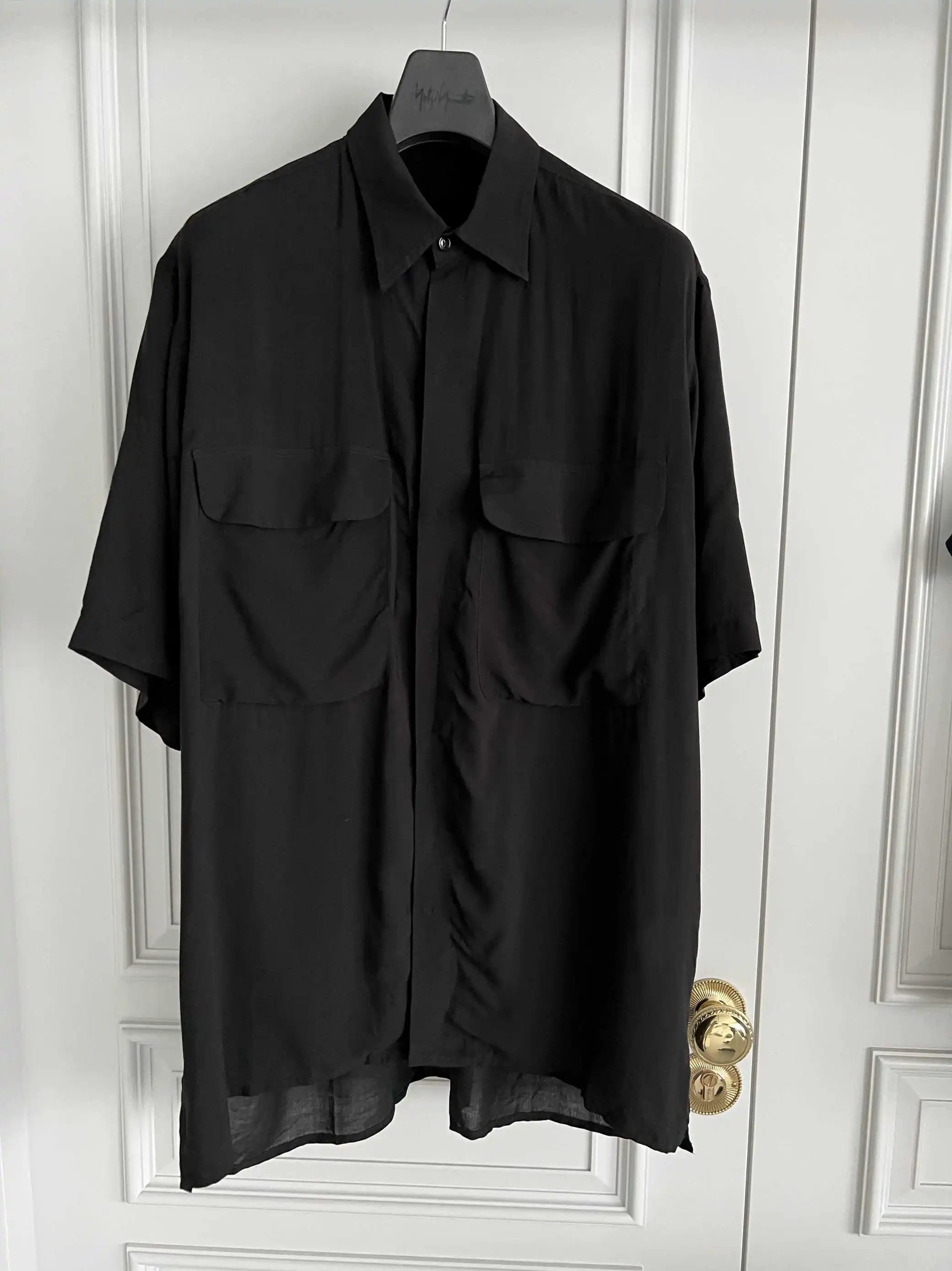 TOP-YAMAMOTO Original Design Dark style original design silhouette Large pocket T thin short-sleeved shirt