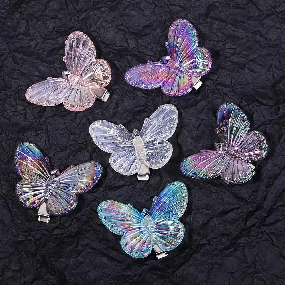 Pinzas para el pelo de mariposa de Hada de Color sirena para mujeres y niñas, 5 unids/set, horquillas coloridas, pasadores, sombreros, accesorios para el cabello de moda