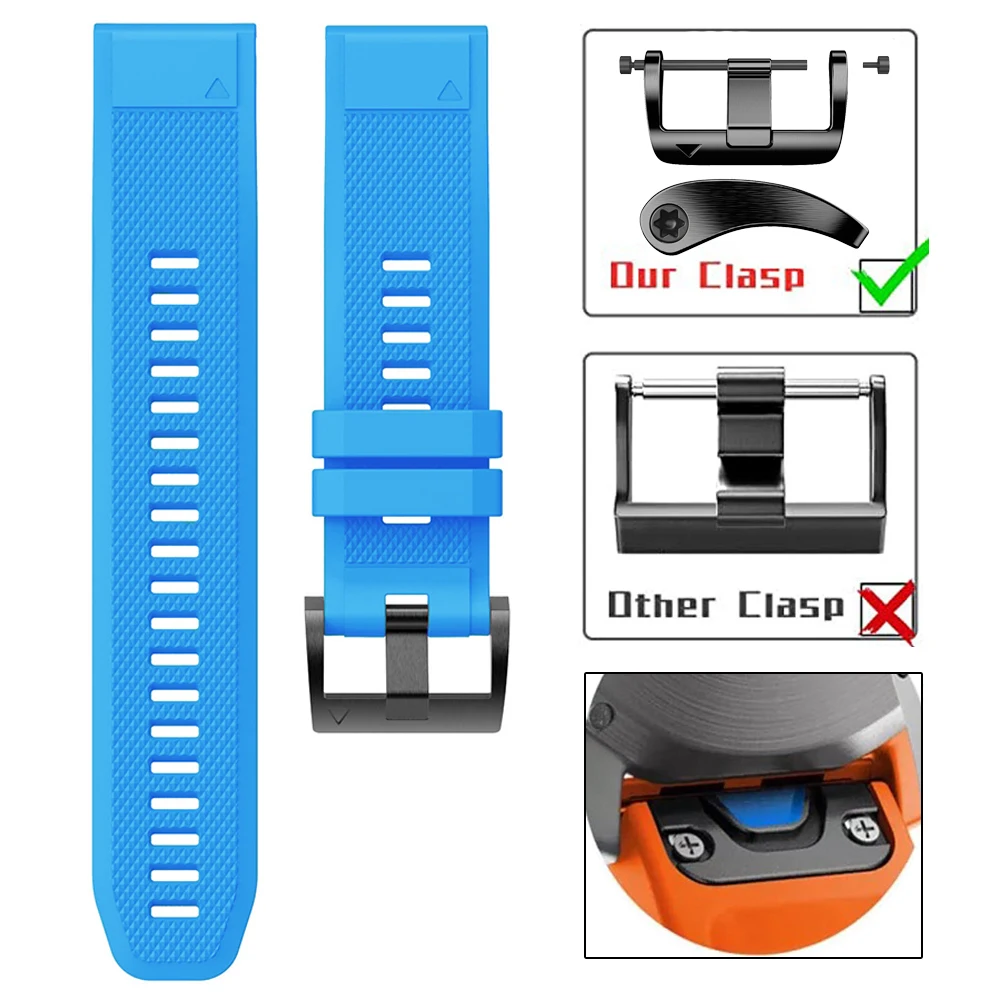 22 26 mm silikonowy pasek do zegarka Garmin Fenix E 8 47 51 mm 7X 7 Pro Solar/6X 6 Sapphire 5 5X Plus 3HR 945 Epix Gen Enduro 3 2