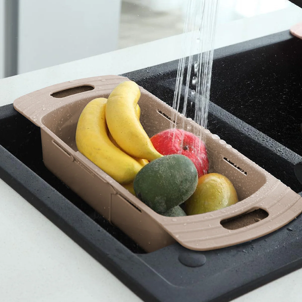 

Kitchen Storage Basket Telescopic Bowl Chopstick Dish Rack Container For Sink Organizer Multi-Function Utensil Holder