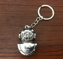 Steampunk Diving Helmet Keychain Armor Holy Diver Ocean Deep Sea Diver Keyring Punk Jewelry