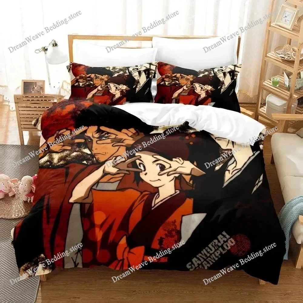 

3D Printed Samurai Champloo Bedding Set Anime Duvet Cover Double Twin Full Queen King Adult Boys Bedclothes Quilt Cover