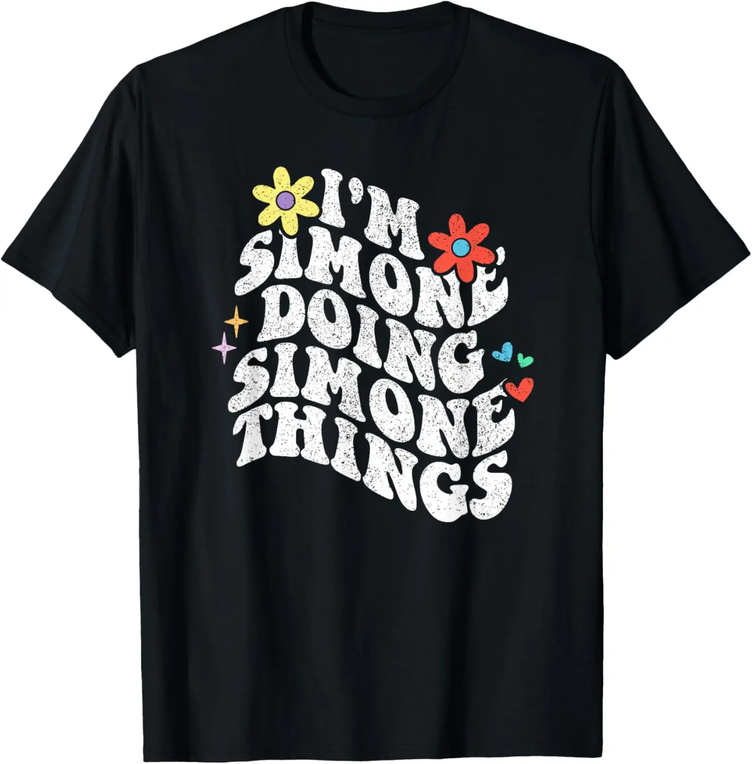 Retro Groovy Im Simone Doing Simone Things Funny Mothers Day T-Shirt