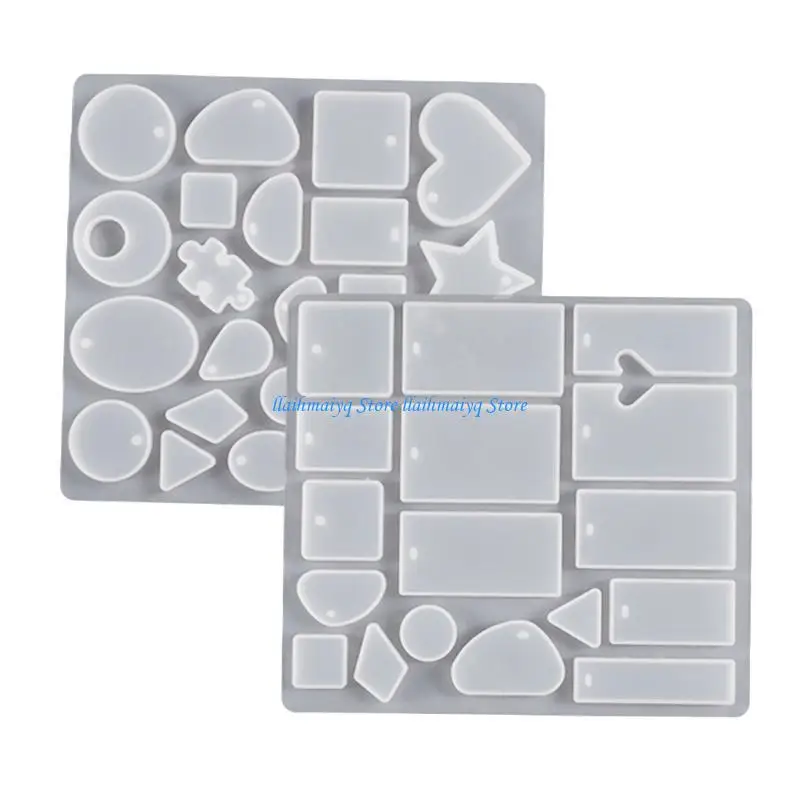 573B 4 قطع أقراط متدلية معلقة تزيين أنماط متعددة قالب سيليكون غير منتظم #3