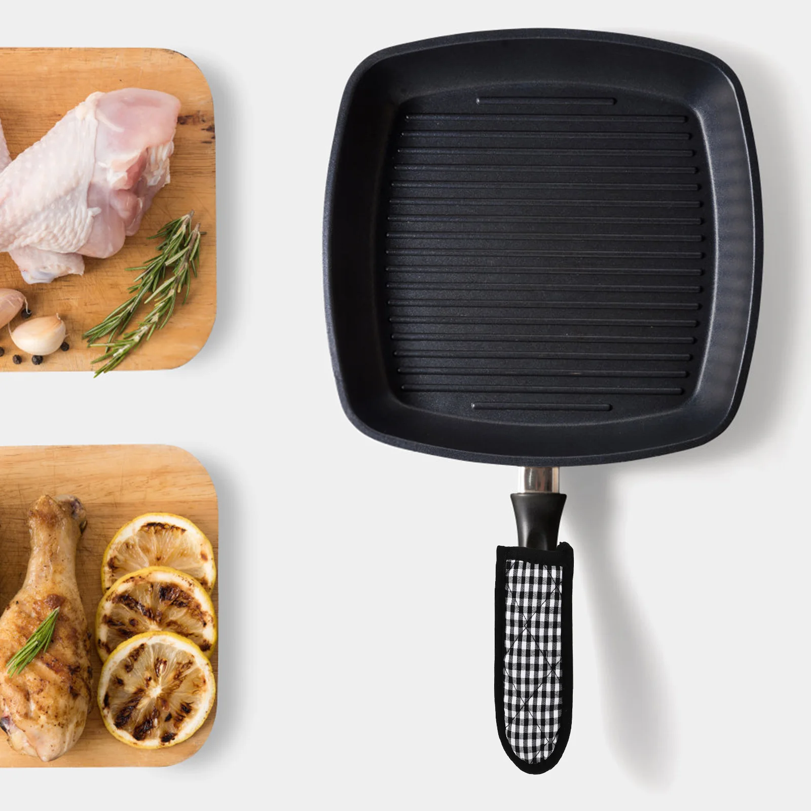 

4 Pcs Heat Resistant Pot H Covers Anti Scalding Non Slip Pan Grip Sleeve Cotton Cloth Kitchen Cookware Tool