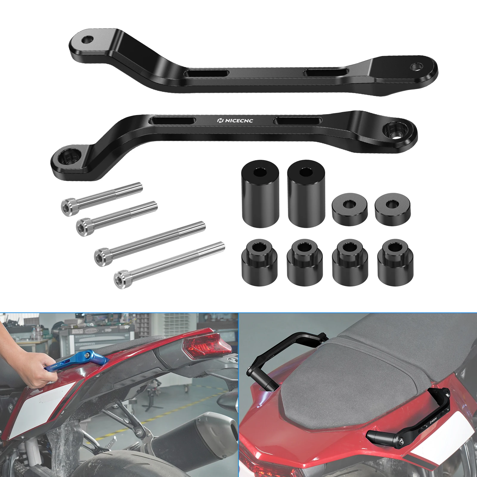 

For 2019-2024 Yamaha Tenere 700/Rally Edition Rear Seat Armrest Grab Handles Passenger Handrail for Yamaha Tenere 700 WR 2022