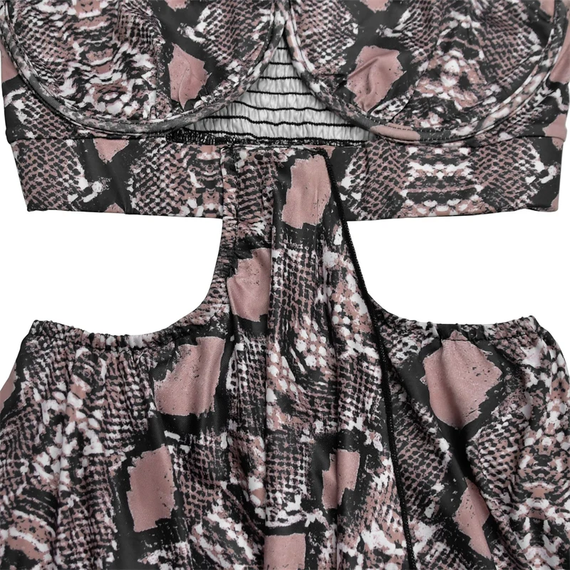 Seksowne Sukienki Maxi z Wycięciami i Nadrukiem Damskie Eleganckie Sukienki na Cienkich Ramiączkach z Dekoltem w Serek Bez Rękawów z Odkrytymi Plecami w Kształcie Litery A na Imprezę Klubową Urodziny Długa Sukienka