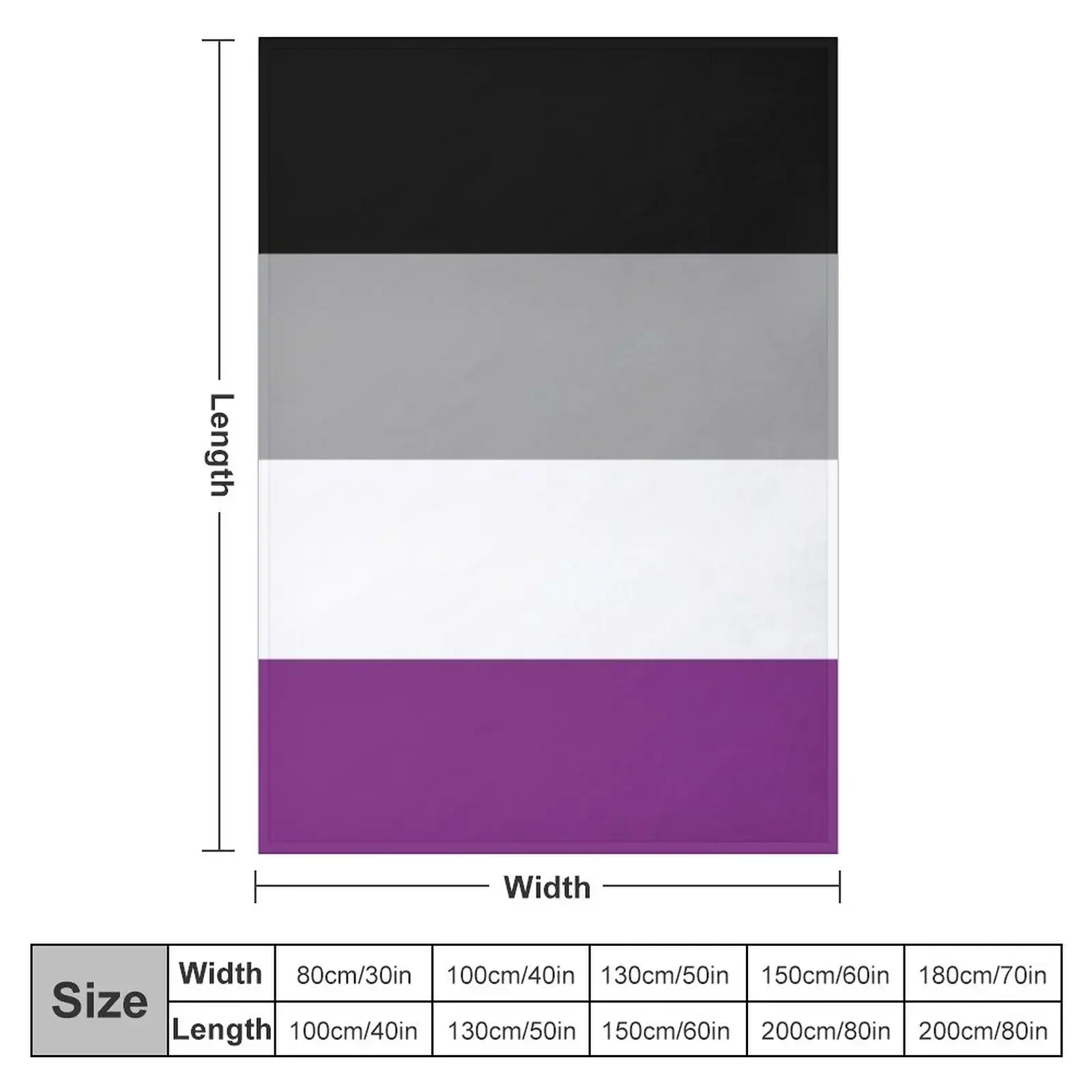 Asexual flag Throw Blanket couch cozy soft plush fuzzy picnic outdoor blanket