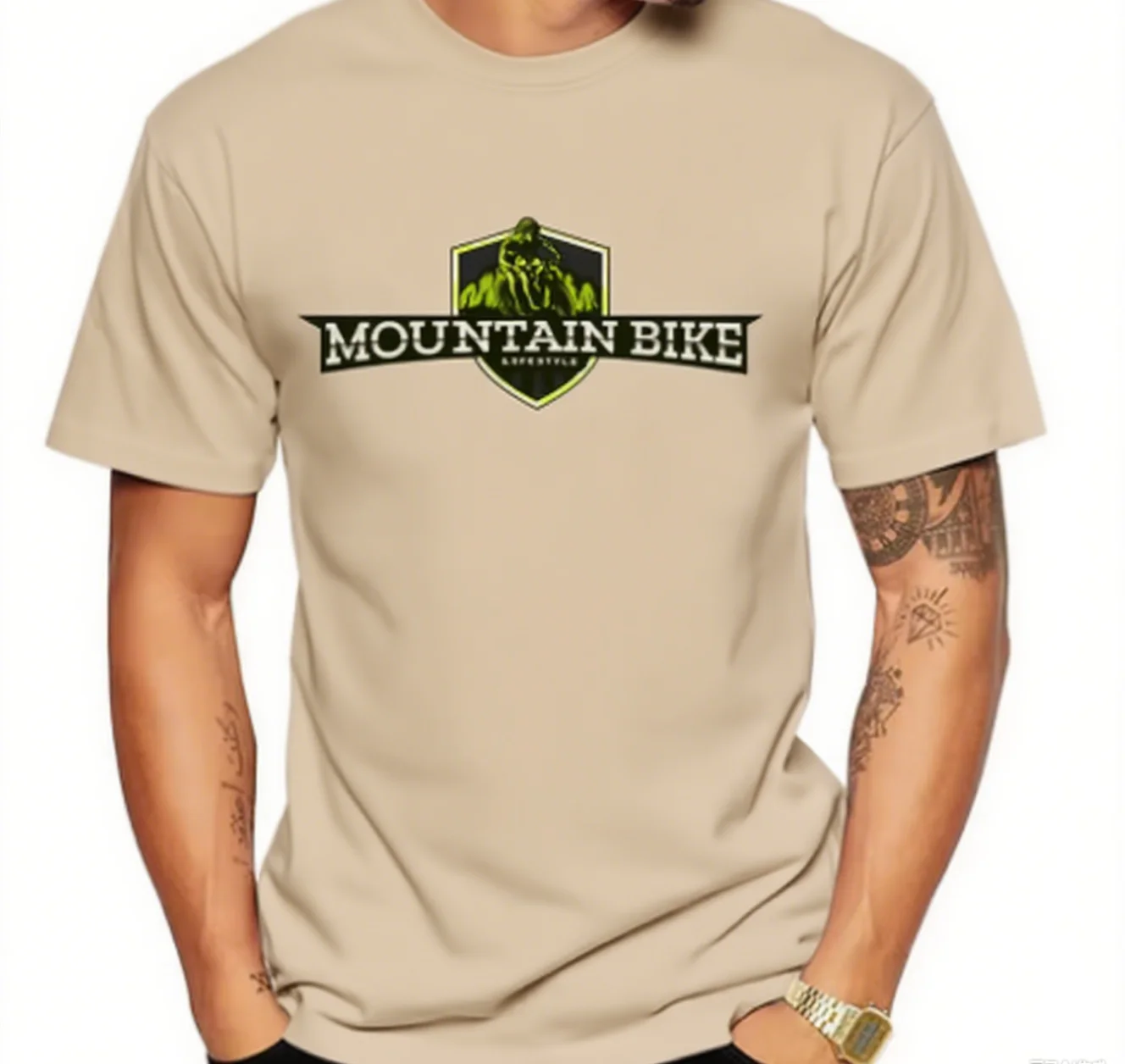 

100% Cotton Mountain Bike Graphic T - Shirt Cool MTB Logo Print Tee for Outdoor Enthusiasts and Cycling Fans New Arrival Tee