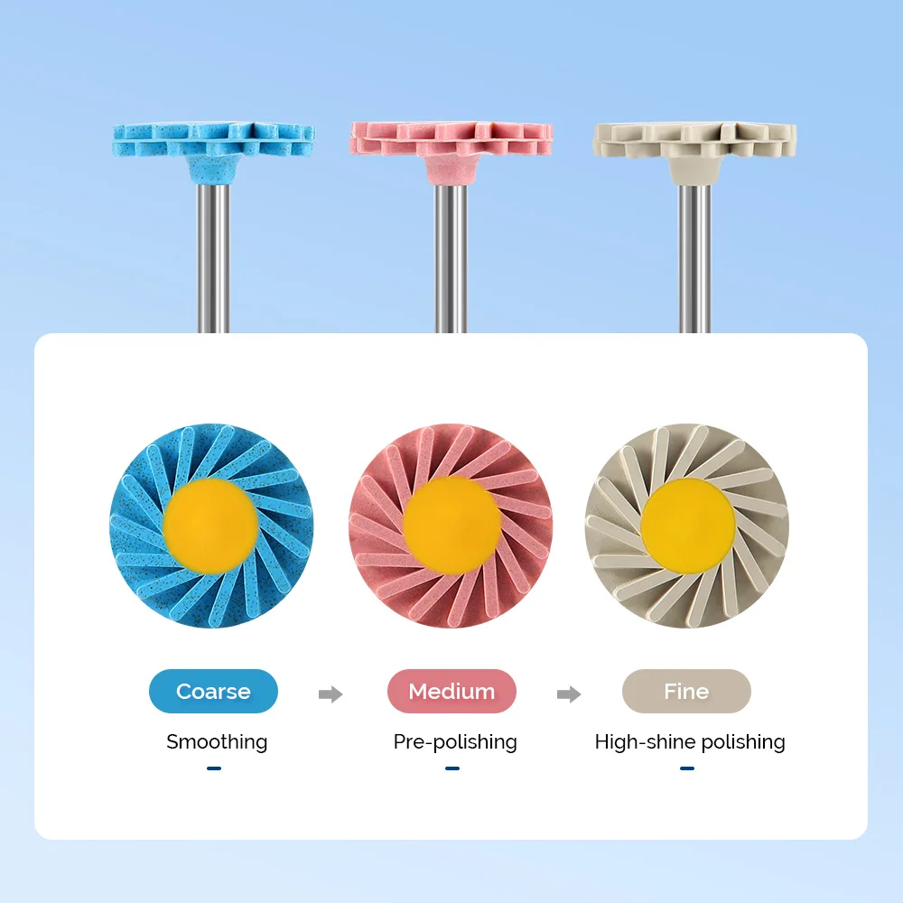 6 sztuk/zestaw AZDENT Dental cyrkonia tarcza polerska ceramiczna polerka z dwukrzemianu litowego wysoka wydajność dla dentystów narzędzie do