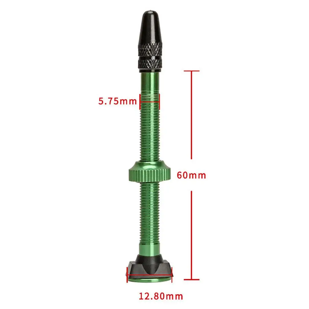 1 par de reemplazo de válvula Presta sin cámara de aleación de aluminio para bicicleta de 60mm