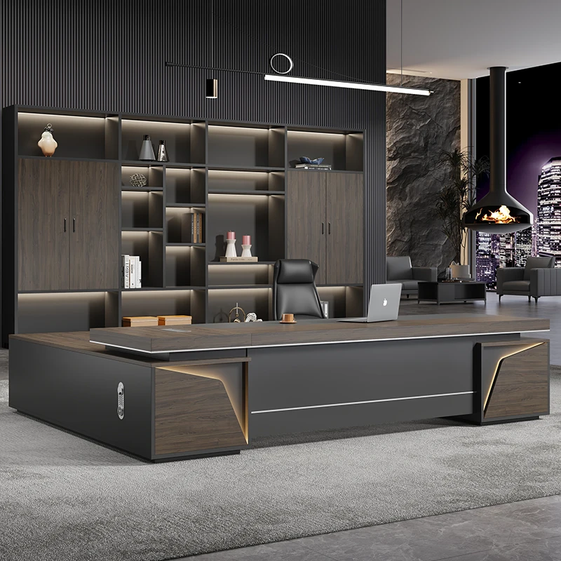 

Home Furniture Storage L Shape Executive Desk Shelves Computer Boss Office Corner Bureau Tafel Biuro Mesa Oficina