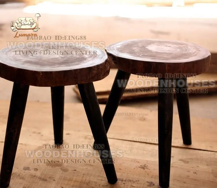 Solid wood creative flower stool furniture simple log wooden stool small stool balcony flower stand original ecological be