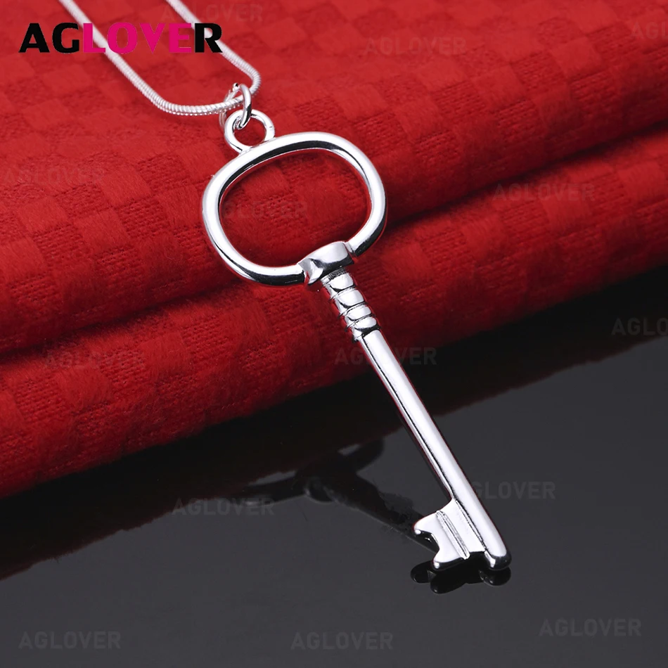 

AGLOVER кольцо из стерлингового серебра 925 пробы, кулон-ключ, ожерелье, женские ретро индивидуальные аксессуары, ювелирные изделия для вечеринок