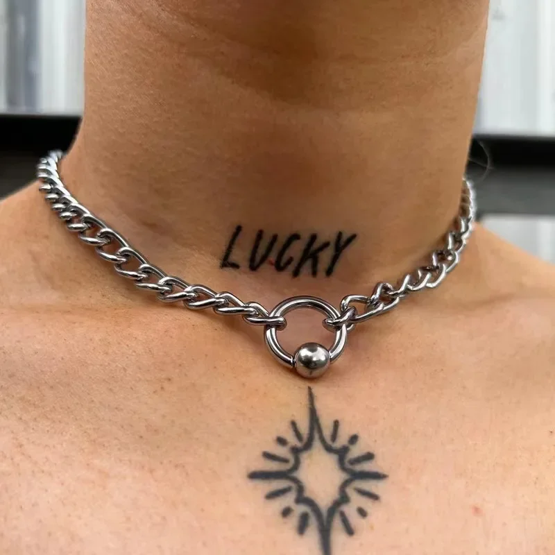

Large Nose Clip Pendant Necklace Openable Round Circle Necklace Thick Round Ring Sexy Exquisite Hiphop Trendy Jewelry Gift Women