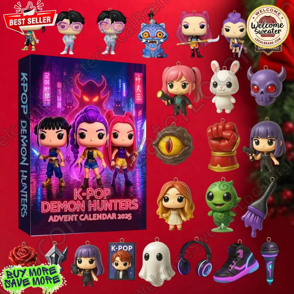 

Адвент-календарь KPop Demon Hunter — 24-днев сюрпризов, слепая коробка с мини-украшениями и рождественскими украшениями для фанатов
