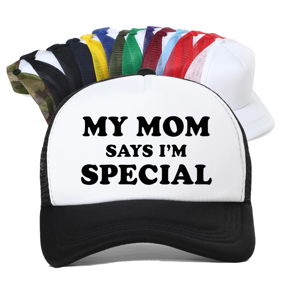 

My Mom Says I'm Special Mesh Baseball Cap Summer Birthday Gift Unisex Visor Casual Adjustable Trucker Hat