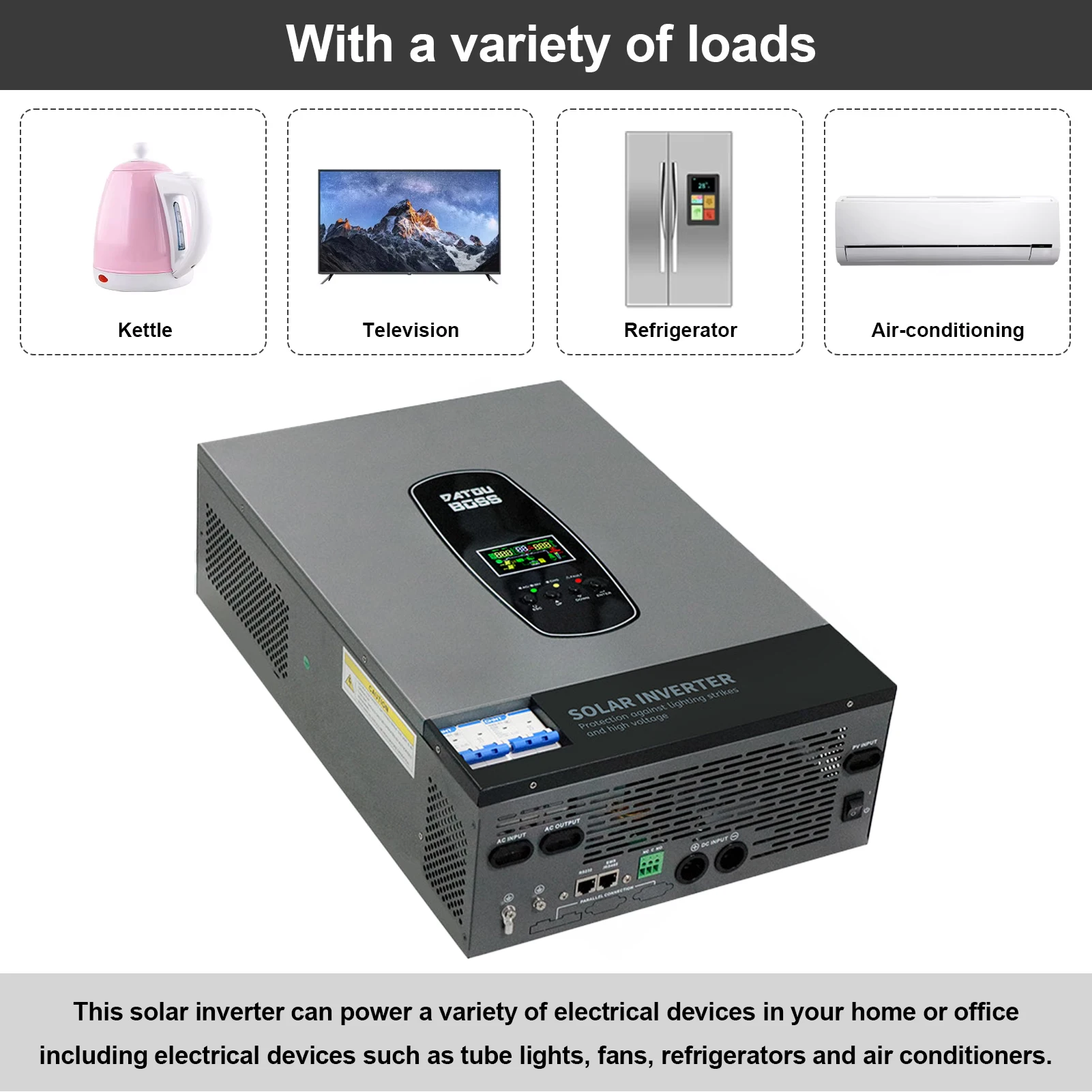 MFUZOP 6200W Solar Hybrid Inverter 48V DC to 230V AC with MPPT