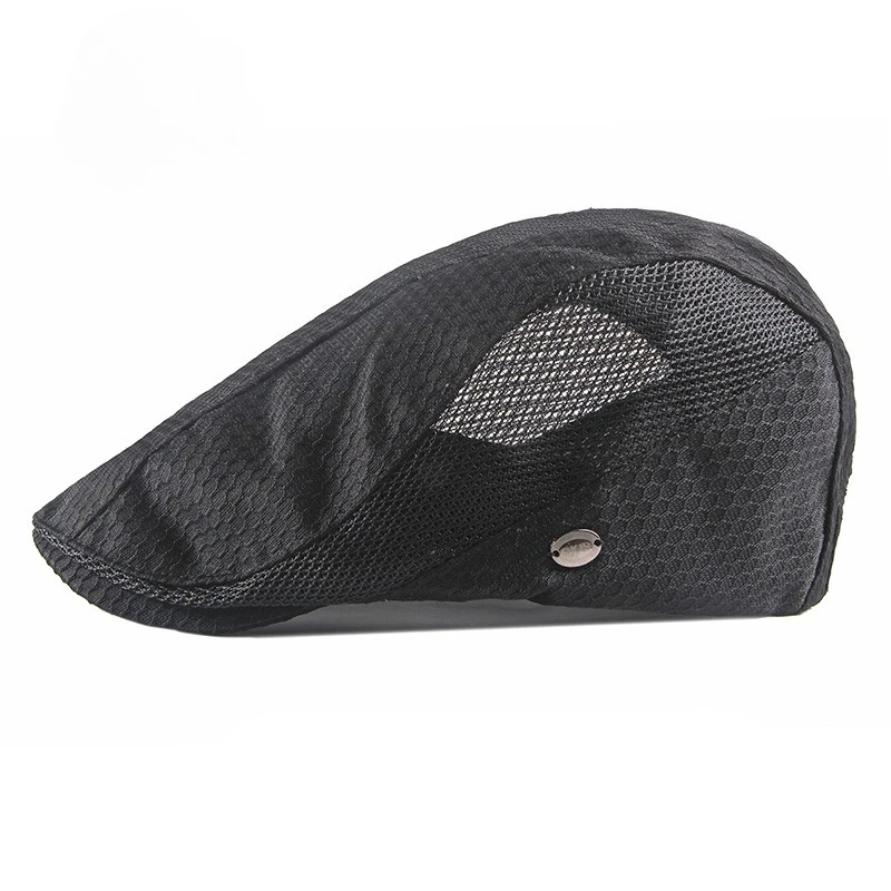 Men's Spring Summer Sun Protection and Shade Hat - English-style Fashionable Open-Weave Mesh Breathable Beret Best Seller