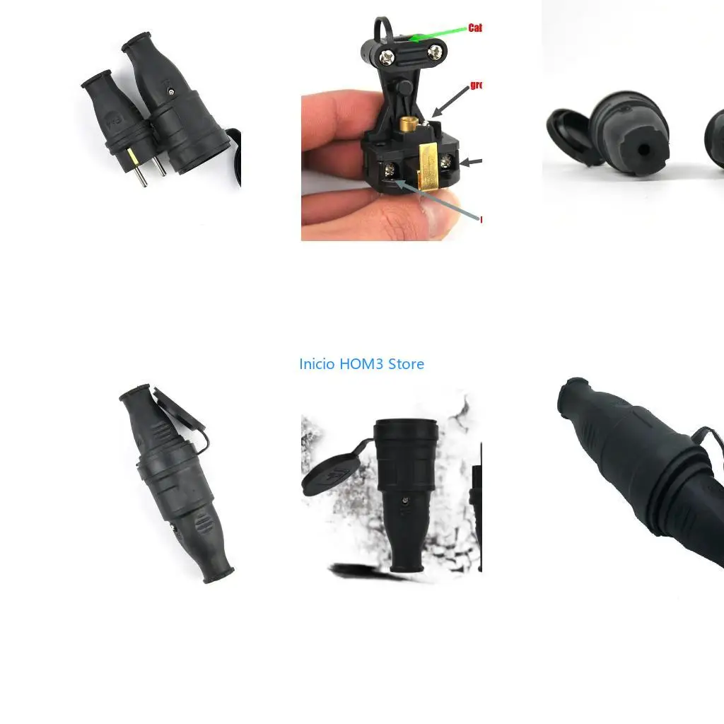 A5YD 2P+E IP44 European Rubber Industrial Male & Female Plug Socket 16A 220V-250V