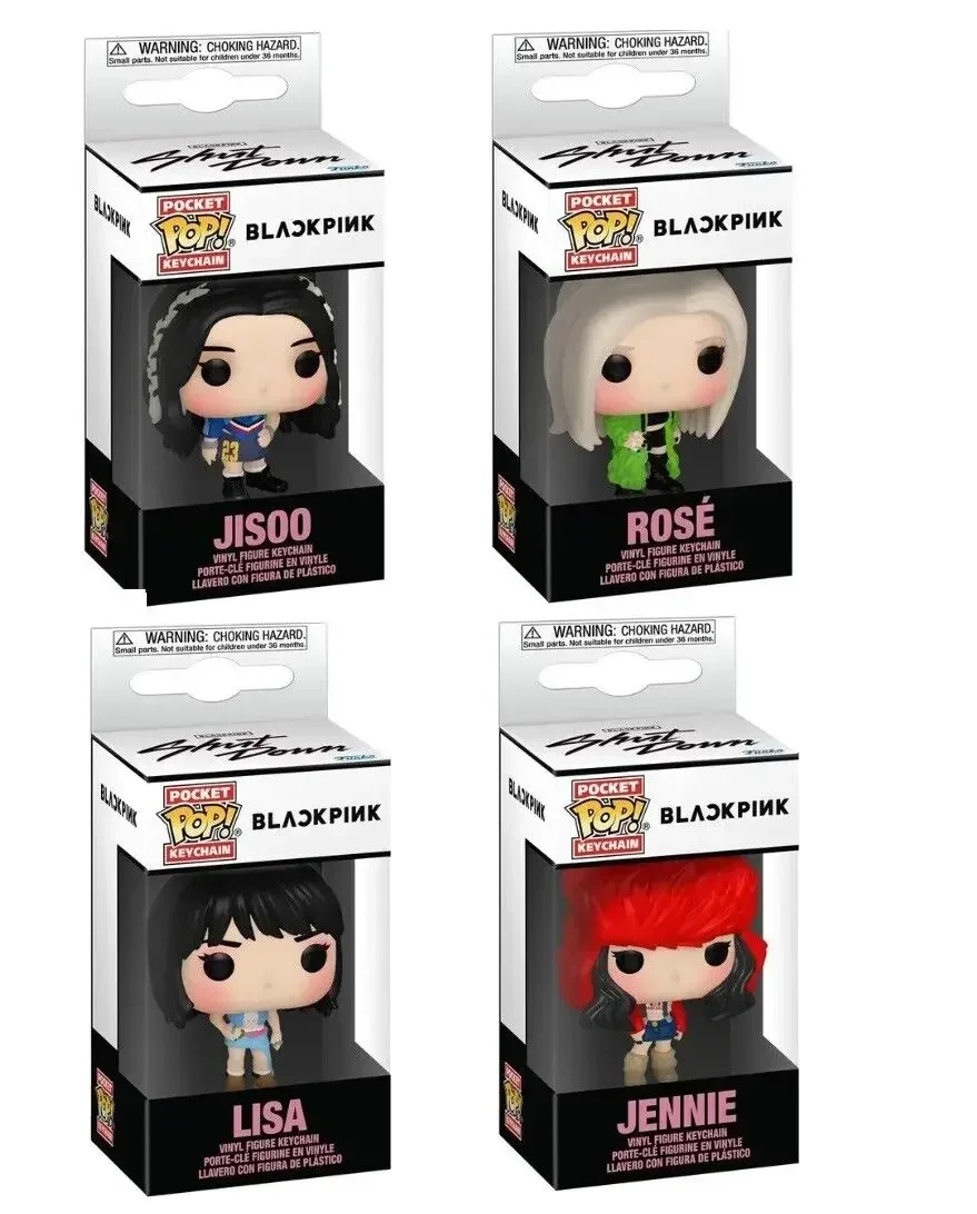 Funko Pop أسود وردي ليزا جيسو روز جيني المفاتيح عمل دمى أشكال جيب البوب المفاتيح الفينيل الشكل جمع نموذج اللعب