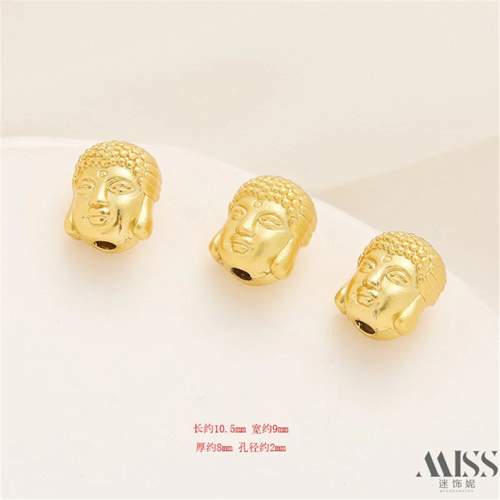 Sand Gold Buddha Statue Buddha Head Buddha Head Bead Diy Accessories Loose Beads Hand-woven Bracelet Necklace Jewelry Material