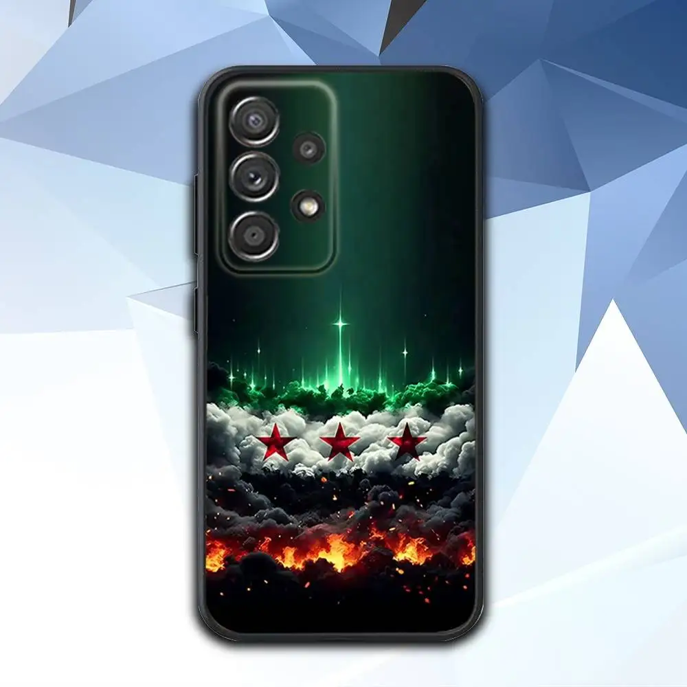 Free S-Syrias Flag Phone Case For Samsung S 25,24,23,22,30,21,10,9,Ultra,Plus,Lite,FE,4,5 G Soft Black Case