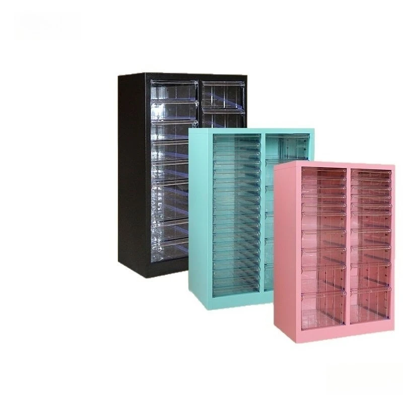 

Nail art storage cabinet Nail art shop nail polish glue multi-layer flat bottom 4 file cabinet drawer type with wheel