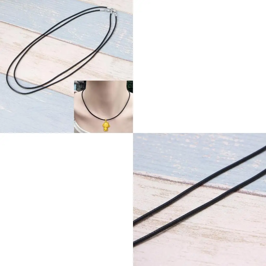  Braided Silk Leather Rope Chain Necklace with Copper Lobster Claw Clasp Men's Women's DIY Waterproof Wax Rope Chain