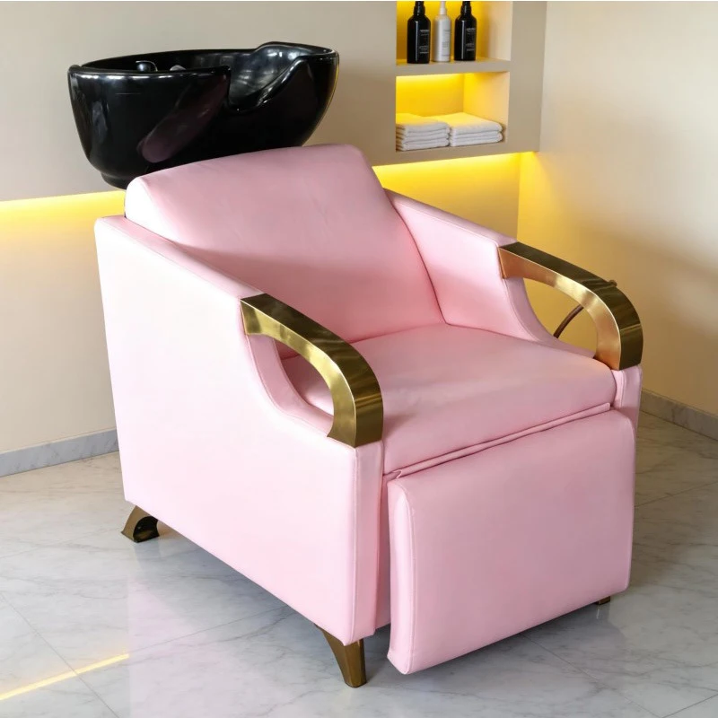 High-End Ceramic Basin Shampoo Bed Hair Salons, Hairdressing Shops, With A Semi-Reclining And Stainless