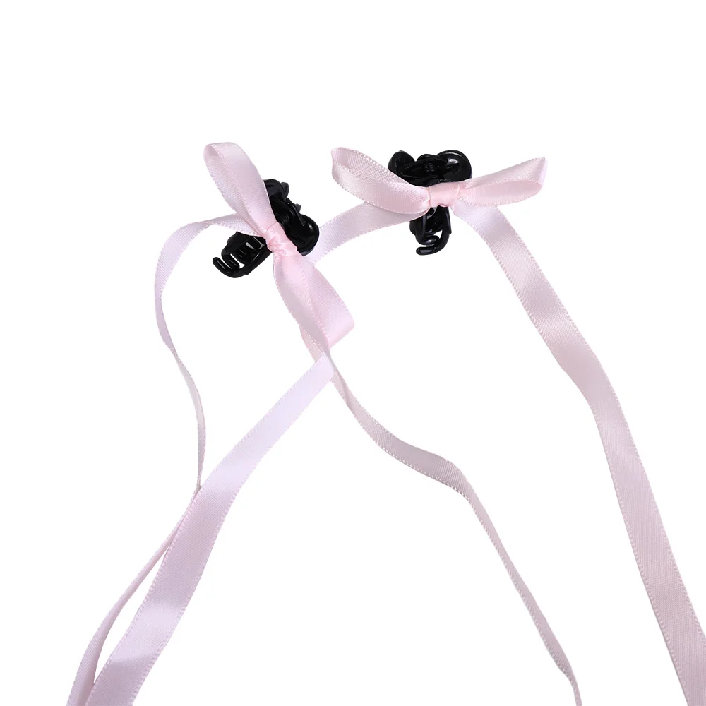 Cloth y2k Ribbon Mini Grab Clip Braiding Hair Tool Korean Style Headwear Girl Hair Clip Balletcore Bow Hairpin Small Hair Claw