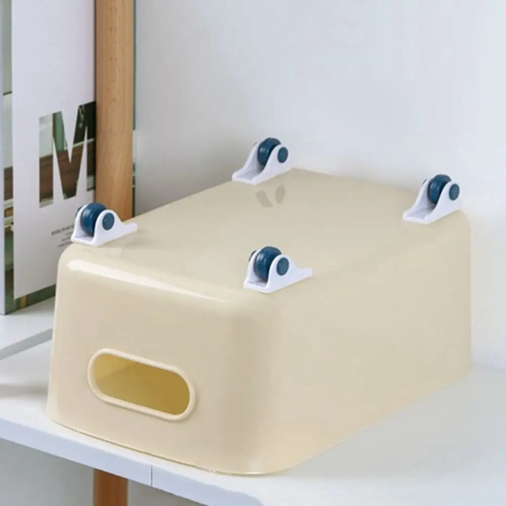 4 قطعة 2 ألوان الأثاث عجلات اتجاهية ذاتية اللصق يمكن ارتداؤها صندوق تخزين أسفل العجلات البلاستيكية تتحرك عجلات قابلة للالتصاق #3