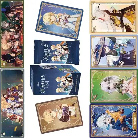Brand new Genuine Genshin Impact Card Flowing Light Travelogue Series  Booster Pack Game Peripheral Collectible Cards Toys Gifts