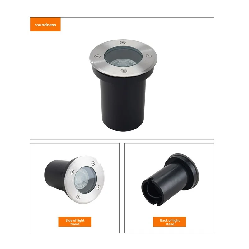 GU10 Underground Lamp Housing Garden Path Buried Lamp For GU10 Bulb Casing Roundab13