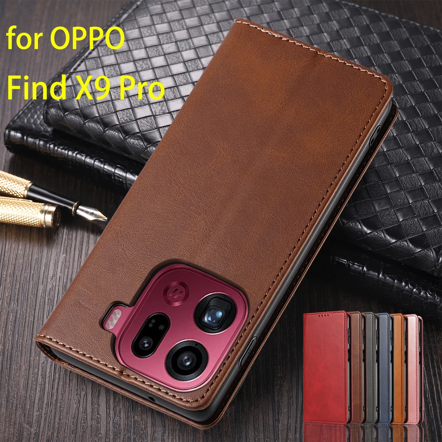 

Leather Case for OPPO Find X9Pro X9 Pro 6.78" Flip Case Card Holder Holster Magnetic Attraction Cover Wallet Case Fundas Coque