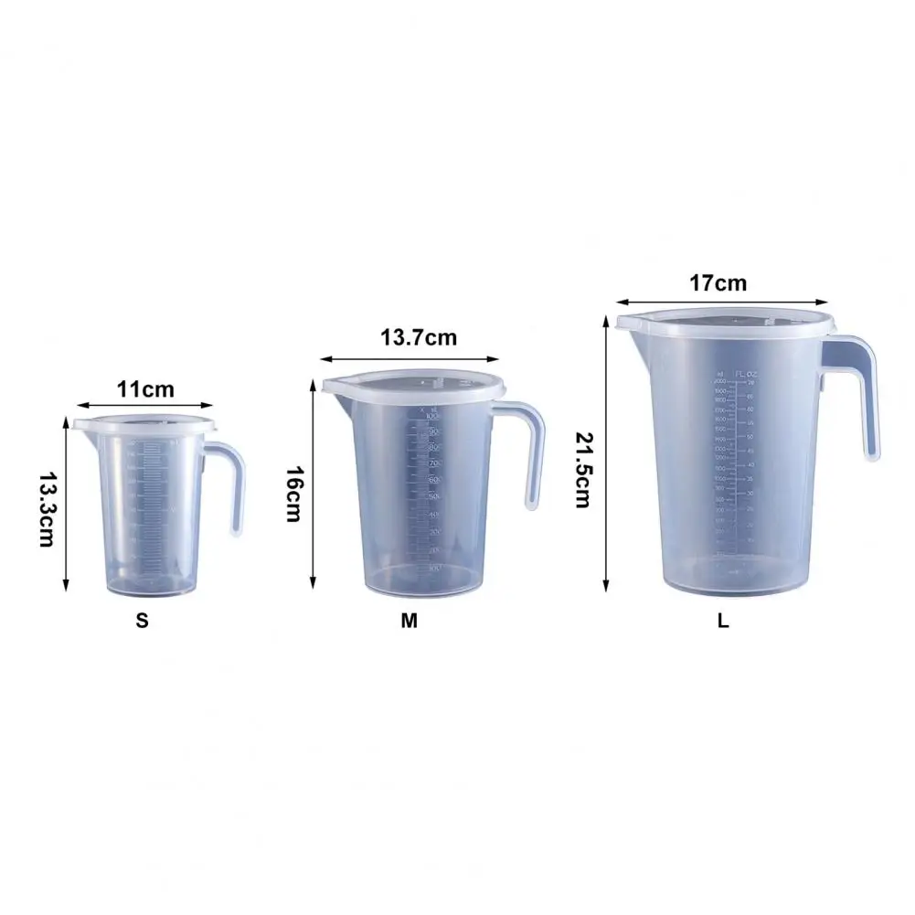 500ml/1000ml/2000ml Heat-resistant Measuring Cup Strong Toughness Plastic Clear Scale Portable Measuring Jug Kitchen Accessories