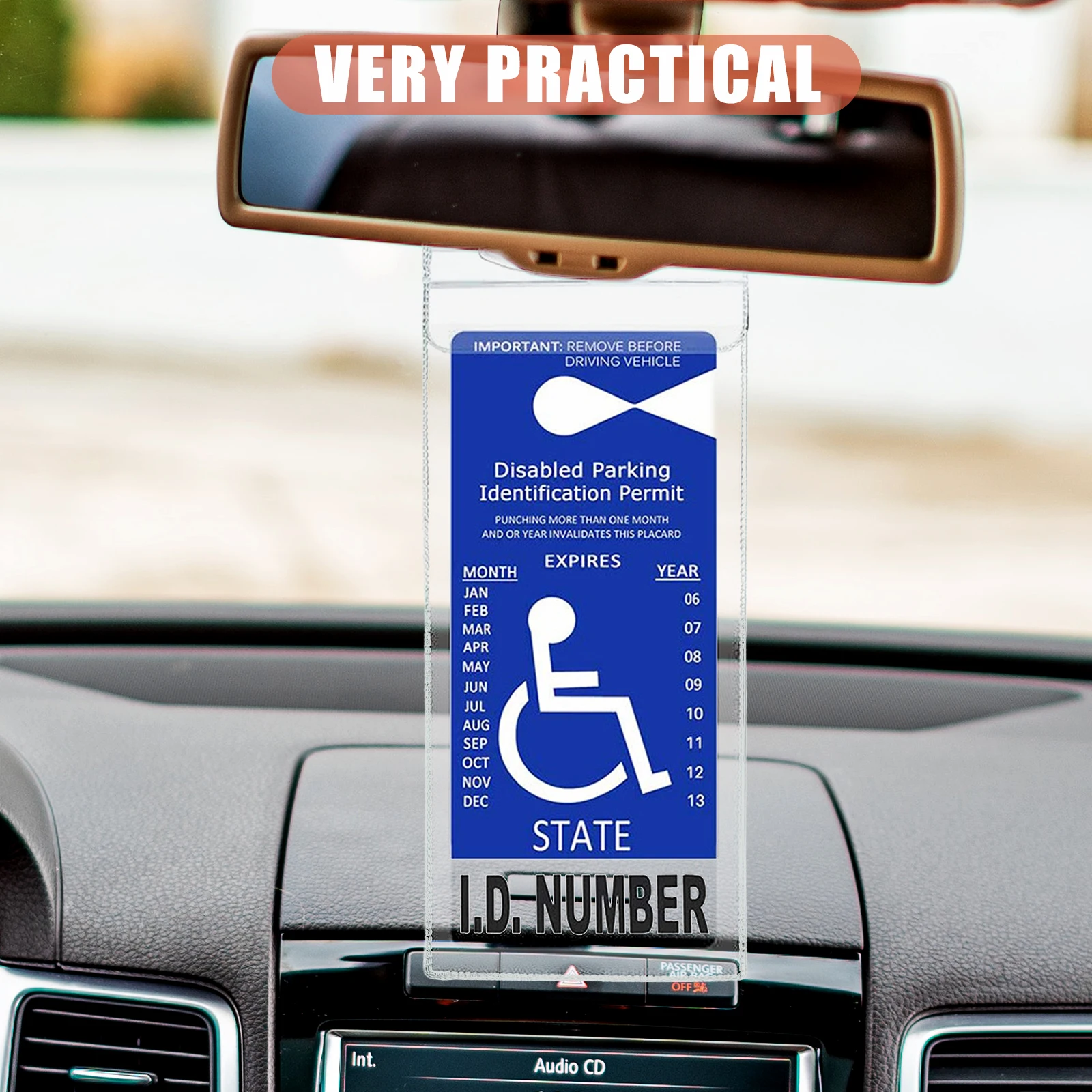

4 Pcs Handicap Placard Holder PVC Transparent Hook Bag Handicapped Protector Parking Sign