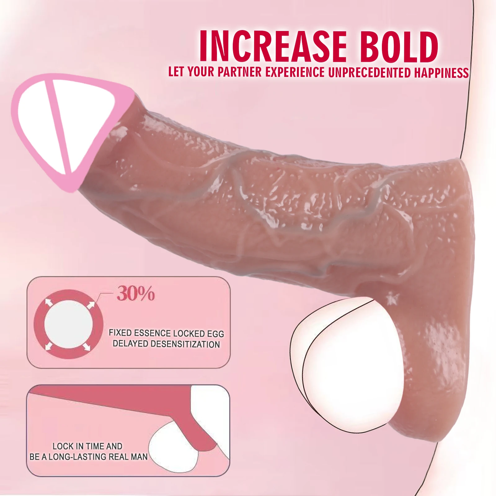 حلقة القضيب الذكور واقعية القضيب كم موسع الديك كم ديك توسيع تأخير القذف خاتم الديك قابلة لإعادة الاستخدام الواقي الذكري لعبة الجنس #4